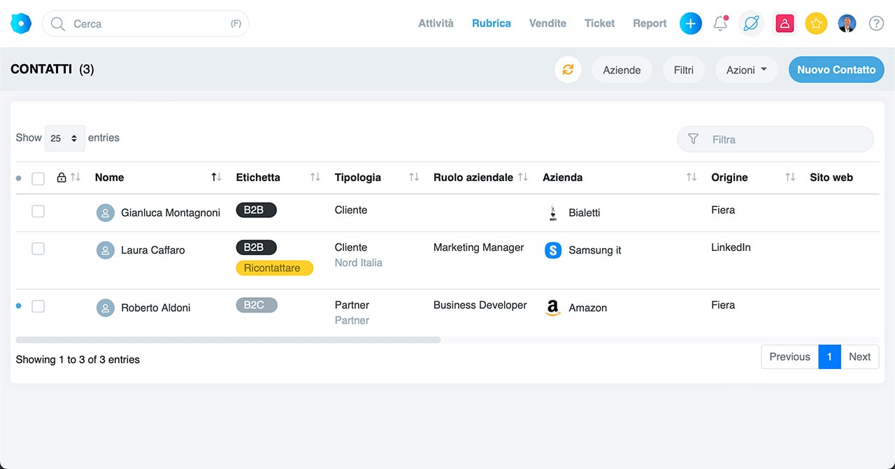 Crea progetti e task per i tuoi team.