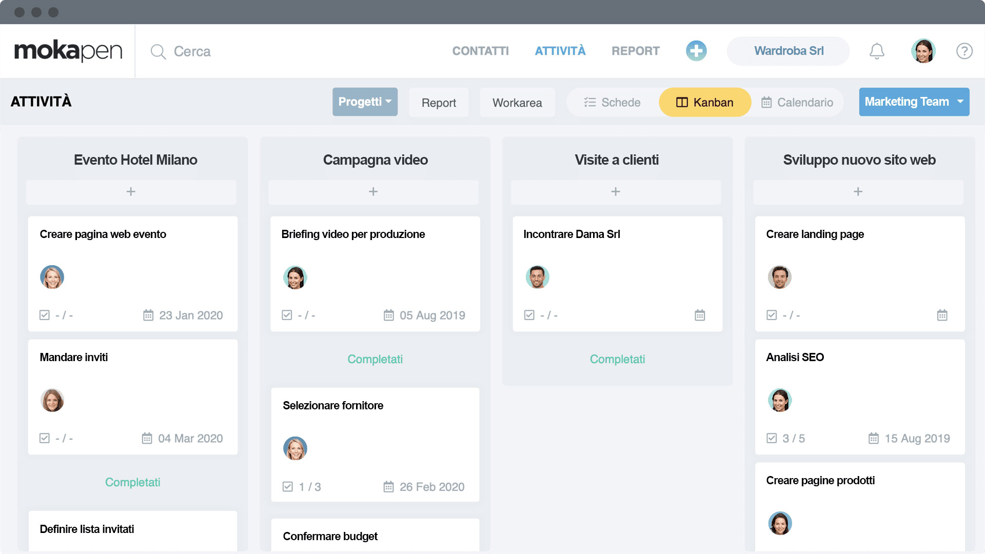 Come post-it, ma che non si staccano. Vedi tutti i tuoi task dentro i loro progetti, graficamente insieme in una vista Kanban. Spostali e lavoraci in una vista chiara e interattiva.